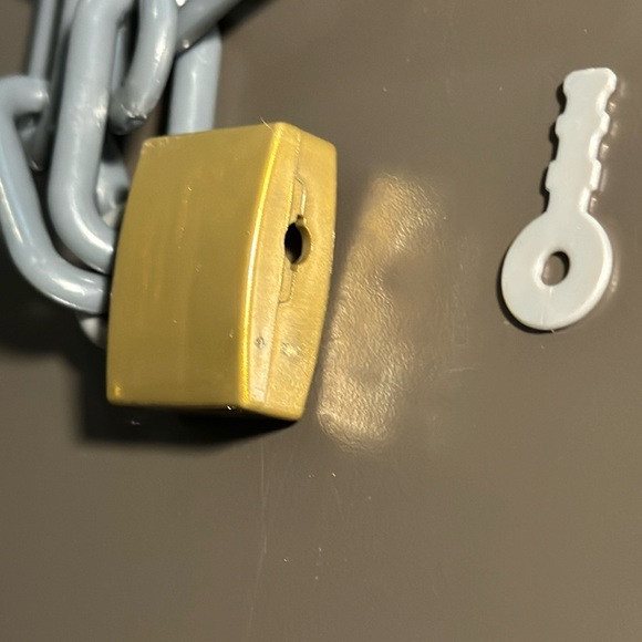 SOLD.    Handmade by Meee Plastic Chain And Lock Necklace - Picture 3 of 5